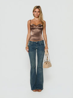 Myrah Layered Sequin Top Chocolate