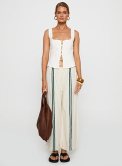 Telling Lies Pants White / Green