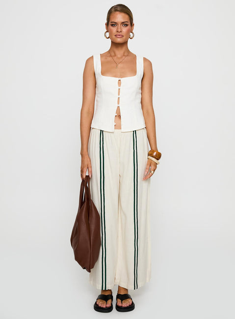 Telling Lies Pants White / Green