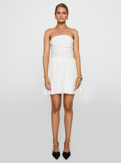 Rashida Strapless Mini Dress White