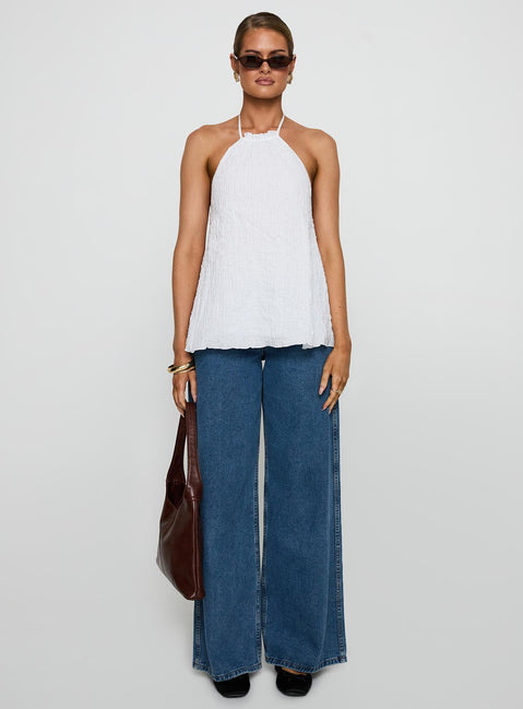 Flutter Halter Top White