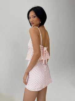 product Princess Polly Sleeveless Asymmetric Neckline  Koko Top White / Red