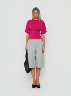 Arazia Cinched Short Sleeve Top Berry