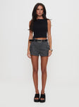 front view of model wearing Princess Polly Colonel Cargo Mini Short Slate 