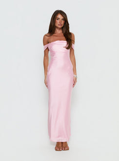Azura Off The Shoulder Maxi Dress Pink