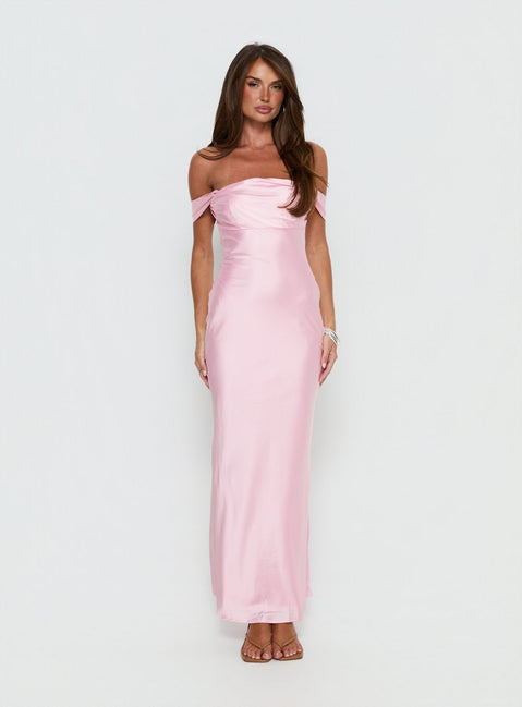 Azura Off The Shoulder Maxi Dress Pink