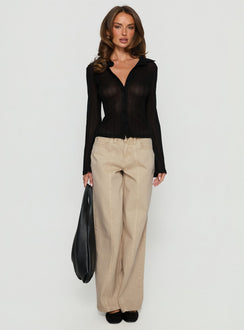 When You Sleep Long Sleeve Top Black