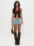 Down For The Ride Denim Skort Light Wash Tall