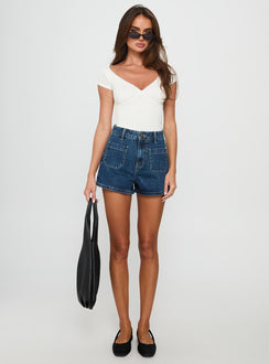 Take My Breath Denim Shorts Blue