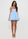 Ismene Bubble Hem Mini Dress Blue