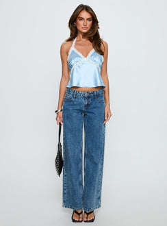 Bimbette Halter Cami Top Blue