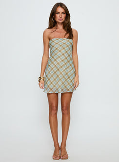 Mistee Strapless Mini Dress Multi Check