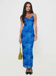 Floral print mesh maxi dress Adjustable shoulder straps, v-neckline Good stretch, fully lined Princess Polly Lower Impact