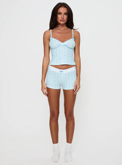 Lullabies Pointelle Sleep Shorts Blue
