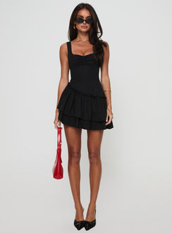 Shantelle Romper Black Asymmetric Neckline 