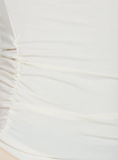 Luckiest Girl Off Shoulder Cinched Top Cream