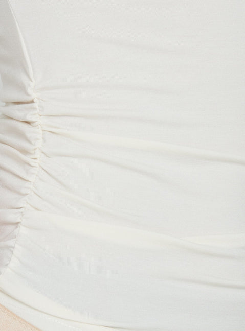 Luckiest Girl Off Shoulder Cinched Top Cream