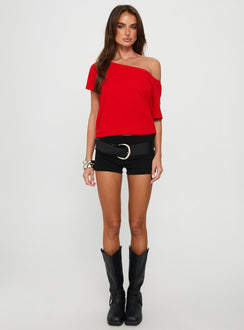 Icon Baby Off Shoulder Top Red