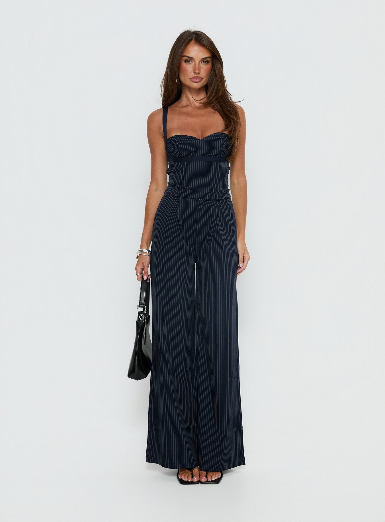 Briana Co-ord Navy Pinstripe