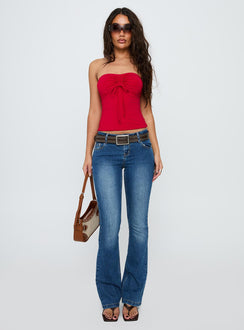 Archway Strapless Top Red