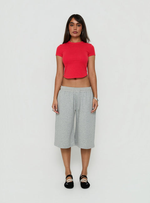 Peloma Saddle Hem Jersey Tee Red