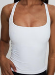 Layup Active Longline Cross Back Top White