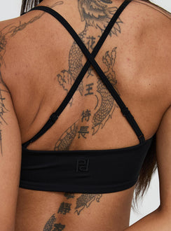 Finish Line Active Cross Back Top Black