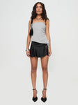 front view of model wearing Princess Polly Zechariah Strapless Top Silver Sleeveless straight 