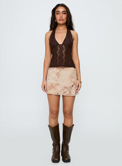 back view of model wearing Princess Polly Feed The Soul Mini Skirt Multi Mini Skirts 