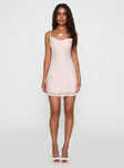 Celena Mini Dress Pink Burnout