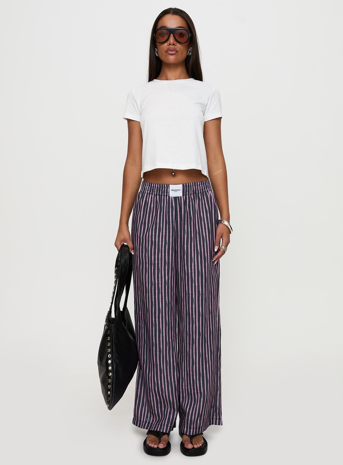 front view of model wearing Princess Polly Beach House Pants Multi 