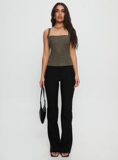 Nylen Tailored Suiting Top Brown Pinstripe