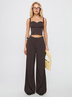 Briana Set Chocolate Pinstripe