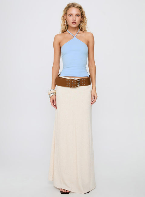 Baseline Halter Rib Top Light Blue