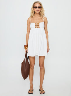 Beabado Beaded Mini Dress White