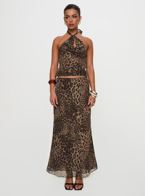 Eleganza Maxi Skirt Leopard Petite
