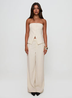 Lavish Living Strapless Top Cream Petite