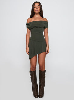 I Attract It Cowl Halter Playsuit Green
