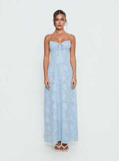 Members Only Maxi Dress Blue Burnout