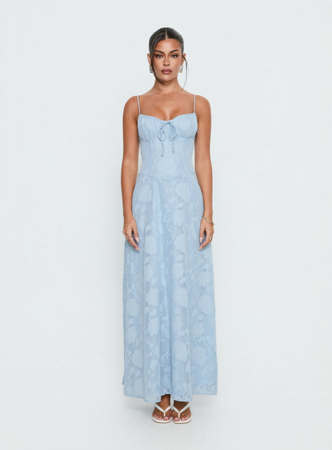 Members Only Maxi Dress Blue Burnout