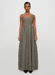 Cartmel Check Maxi Dress Black / Cream