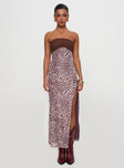 Raidein Strapless Maxi Dress Leopard