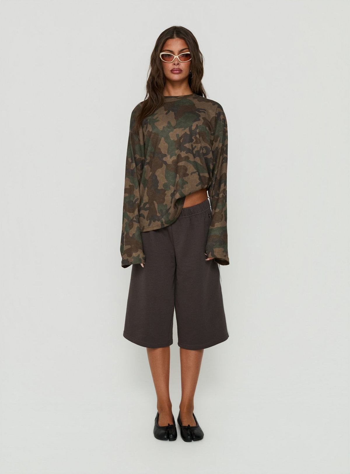 Arlla Waffeljersey Langarmshirt Camo