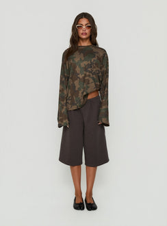Arlla Waffeljersey Langarmshirt Camo