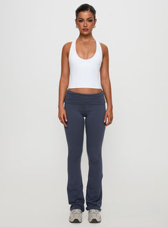front view of model wearing Princess Polly Movement Yoga Pant Blue High Waisted Pants 