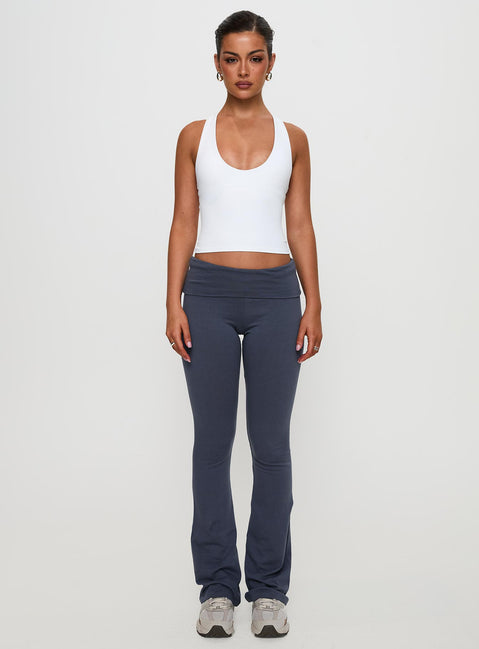 front view of model wearing Princess Polly Movement Yoga Pant Blue High Waisted Pants 