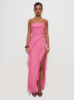 Valerian Frill Maxi Dress Pink