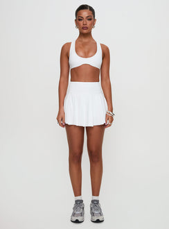 Dynamic Pleat Active Skort White