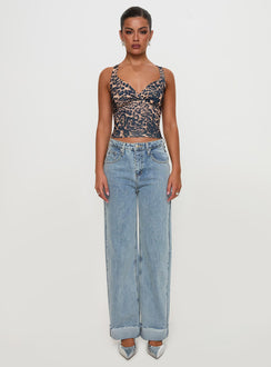 Ollie Mid Rise Straight Leg Jean Light Wash Denim