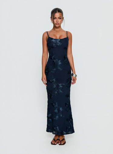 knee length dresses for ladies Florence Maxi Dress in Powder Blue & Peach Paisley main image 1